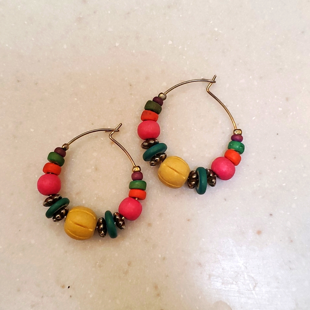 Groovy Colorful Hoop Earrings